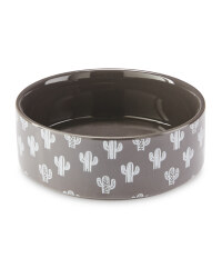 Large Cactus Ceramic Pet Bowl
