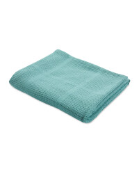 Large Cellular Blanket - Aqua Blue