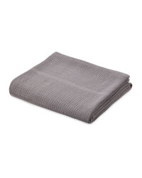 Lily & Dan Large Cellular Blanket - Dark Grey