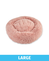 Large Comfy Long Pile Pet Bed - Pink