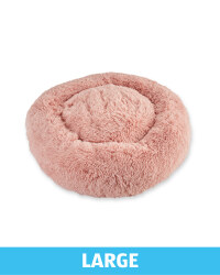 Large Comfy Long Pile Pet Bed - Pink