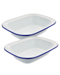 Large Enamel Pie Dishes 2-Pack