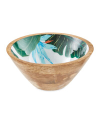 Large Floral Mango Wood Bowl