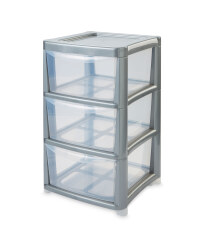 Premier Large Grey 3 Drawer Tower