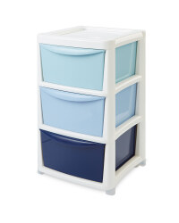Premier Large Ombre 3 Drawer Tower - Blue