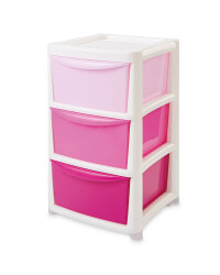 Premier Large Ombre 3 Drawer Tower - Pink
