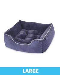 Large Plush Dog Bed - Navy
