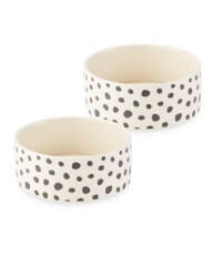 Large Spots Ceramic Pet Bowl 2 Pack