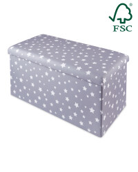 Large Stars Storage Ottoman - Grey