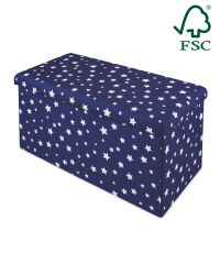 Large Stars Storage Ottoman - Navy