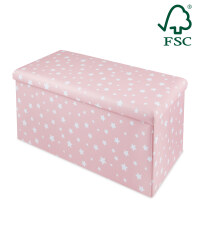 Large Stars Storage Ottoman - Pink