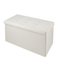 Large Collapsible Storage Ottoman - Cream