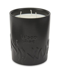Large Wood Fire Ceramic Candle
