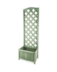Green Lattice Wooden Planter