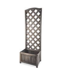 Grey Lattice Wooden Planter