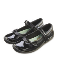 Leather Patent Bow Shoes