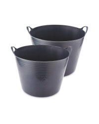 Light Grey 43L Garden Tub 2 Pack