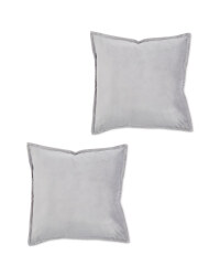 Light Grey Velvet Cushions 2 Pack