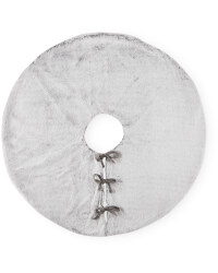 Light Grey Faux Fur Tree Skirt
