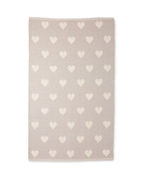 Light Grey Heart Repeat Rug