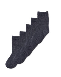 Lily & Dan Boy's Ankle Socks 5-Pack - Charcoal