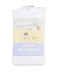Lily & Dan Fitted Cot Bed Sheet - White