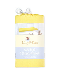 Lily & Dan Fitted Jersey Cot Sheet - Lemon