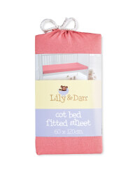 Lily & Dan Fitted Jersey Cot Sheet - Pink