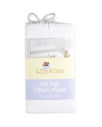 Lily & Dan Fitted Jersey Cot Sheet - White