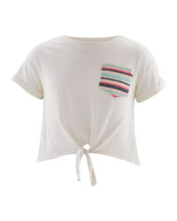 Lily & Dan Girl's Tie Front T-Shirt