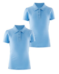 Lily & Dan Girls' Polo Shirts 2-Pack - Blue