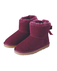Girl's Lambskin Lined Boot - Plum
