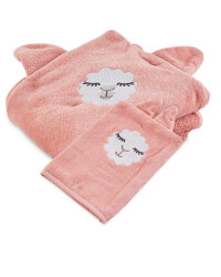 Llama Hooded Baby Towel And Mitt