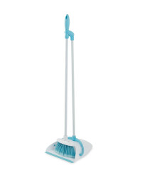 Long Handle Dustpan And Brush - Blue