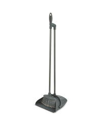Long Handled Dustpan & Brush - Grey