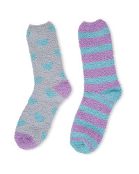 Avenue Soft Lounge Blue Heart Socks