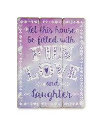 Love & Laughter Small Wooden Sign