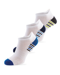 3 Pack Lower-Cut Fitness Socks - Green/blue/rose