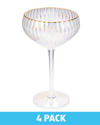 Lustre Rib Champagne Saucers 4 Pack