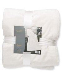 Luxury Cashmere-Feel Throw - Off White