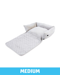 Medium Floral Roll Down Pet Bed - Grey