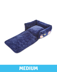 Medium Floral Roll Down Pet Bed - Navy