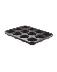 Marble Effect 12 Muffin Tray - Black