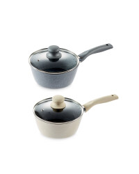 Marble Effect 18cm Saucepan with Lid