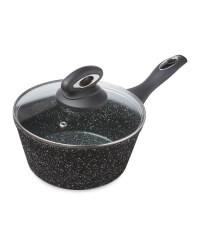 Crofton Marble Effect 18cm Saucepan - Black