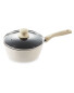 Marble Effect 20cm Saucepan with Lid - Cream