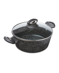 Crofton Marble Effect 24cm Stockpot - Black