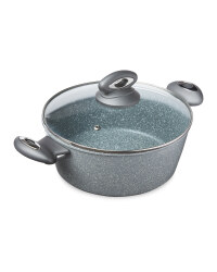 Crofton Marble Effect 24cm Stockpot - Grey