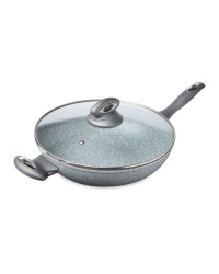 Crofton Marble Effect 28cm Wok - Grey