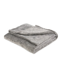 Marl Fleece Throw - Black